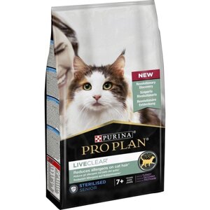 Сухий корм для котів віком від 7 років Purina Pro Plan Live Clear Sterilised Senior 7 з індичкою 1.4 кг
