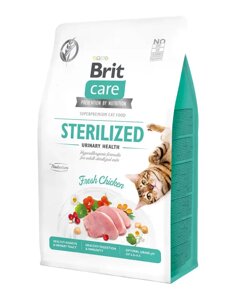 Сухий корм для стерилізованих котів Бріт Brit Care Cat GF Sterilized Urinary Health з куркою, 2 кг