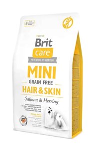 Сухий корм для дорослих собак маленьких порід Бріт Brit Care Mini Grain Free Hair&Skin 2 кг