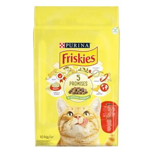 Сухий корм Фріскіс Friskies для кішок з яловичиною куркою та овочами 10 кг