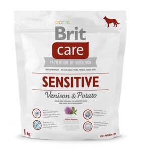 Сухий корм гіпоалергенний з олениною для собак усіх порід Бріт Brit Care Sensitive Venison & Potato 1 кг