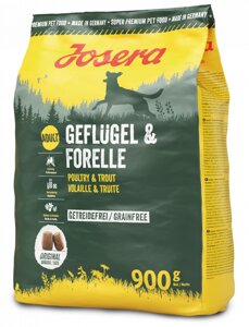 Сухий корм Josera Geflugel & Forelle (Йозера Домашня птиця і форель) беззерновий для дорослих собак 900 г