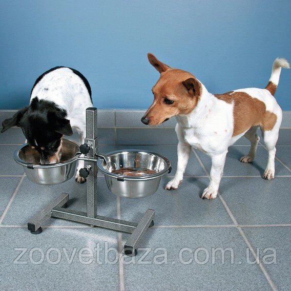Trixie TX-24920 Барна стійка з мисками по 0,75 л для собак дрібних порід (висота 27см) від компанії ZooVet - Інтернет зоомагазин самих низьких цін - фото 1