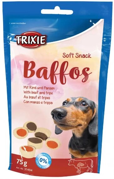 Trixie TX-31494 Soft Snack Baffos 75г - ласощі з яловичиною та рубцем для собак міні порід і цуценят від компанії ZooVet - Інтернет зоомагазин самих низьких цін - фото 1