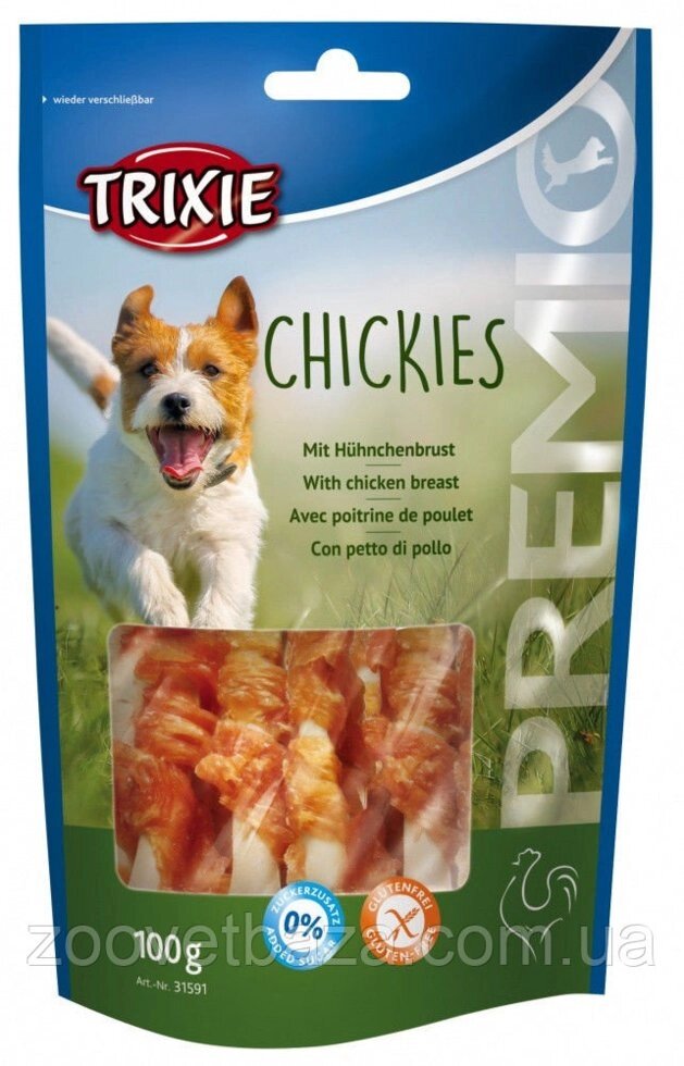 Trixie TX-31591 ласощі для собак "Chickies" (кальцій+курей. грудка) 100гр від компанії ZooVet - Інтернет зоомагазин самих низьких цін - фото 1