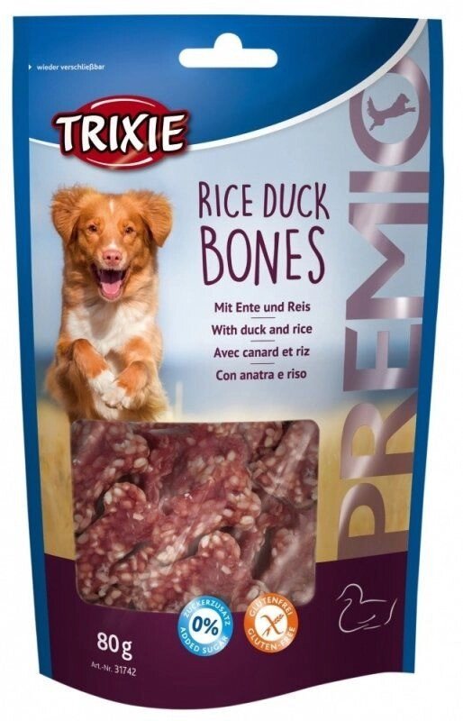 Trixie TX-31742 Premio Rice Duck Bones 80 гр - ласощі для собак з качкою і рисом від компанії ZooVet - Інтернет зоомагазин самих низьких цін - фото 1