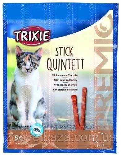 Trixie TX-42723 Premio Stick Quintett 5 шт * 5 г - ласощі палички ягня-індичка для кішок від компанії ZooVet - Інтернет зоомагазин самих низьких цін - фото 1