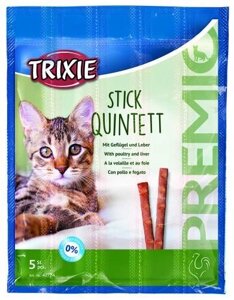 Trixie TX-42724 Premio Stick Quintett 5 шт * 5 г - ласощі палички для кішок птиця-печінка
