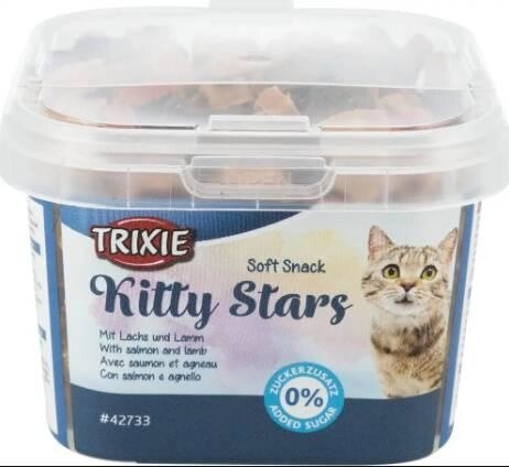 Trixie TX-42733 Soft Snack Kitty Stars 140 г - м'які зірочки для кішок з лососем та ягням від компанії ZooVet - Інтернет зоомагазин самих низьких цін - фото 1
