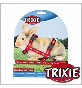 Trixie TX-6263 Шлейка с поводком для кролика с морковками нейлон