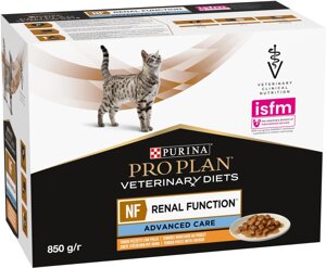 Упаковка Purina Pro Plan Veterinary Diets NF Renal Function Early Care для котів при патології нирок з куркою 10 х 85 г