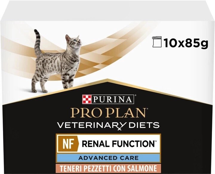 Упаковка Purina Pro Plan Veterinary Diets NF Renal Function Advanced Care при патології нирок для котів  з лососем 10 x  від компанії ZooVet - Інтернет зоомагазин самих низьких цін - фото 1