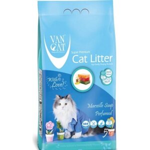 Van Cat аромат Марсельське мило наповнювач бентонітовий 5 кг