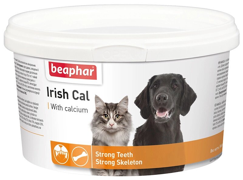 Вітаміни Beaphar Irish Cal (Айріш каль) для собак та котів, 250 г від компанії ZooVet - Інтернет зоомагазин самих низьких цін - фото 1