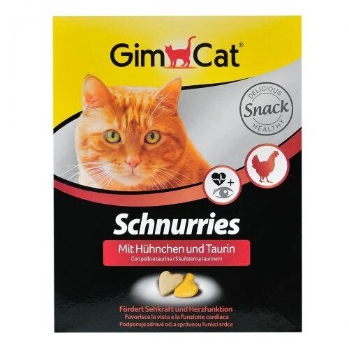 Вітаміни GimCat Schnurries для котів, таблетки з куркою і таурином, 420 г від компанії ZooVet - Інтернет зоомагазин самих низьких цін - фото 1