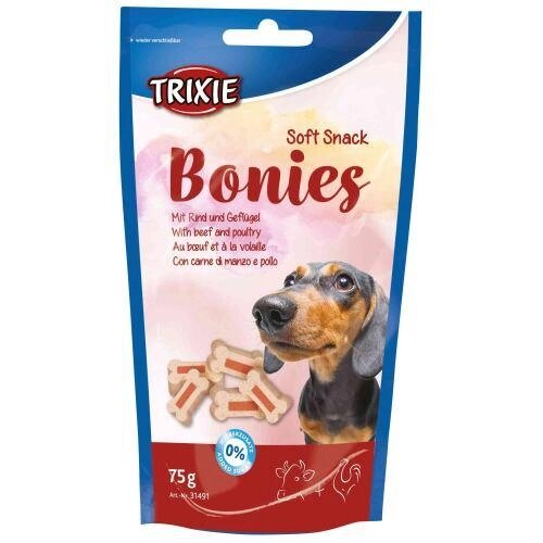 Вітамінізовані ласощі Trixie Soft Snack Bonies для собак малих порід та цуценят з яловичиною та птицею 75 г від компанії ZooVet - Інтернет зоомагазин самих низьких цін - фото 1