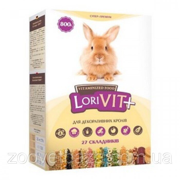 Вітамінізований корм Лоривит+ для декоративних кролів 800г від компанії ZooVet - Інтернет зоомагазин самих низьких цін - фото 1