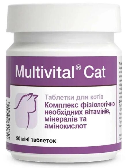 Вітамінно-мінеральна добавка для кішок Multivital Cat 90 таблеток від компанії ZooVet - Інтернет зоомагазин самих низьких цін - фото 1