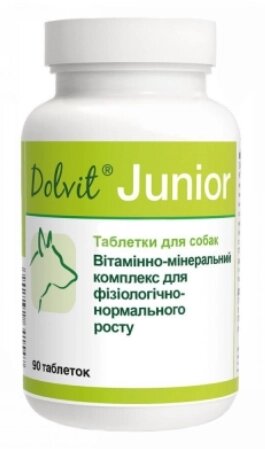 Вітамінно-мінеральна добавка для собак Dolvit Junior, 90 таб. (вітаміни) від компанії ZooVet - Інтернет зоомагазин самих низьких цін - фото 1