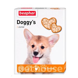 Вітаміни Beaphar Doggys Junior для собак, таблетки №150 (форма сердець)