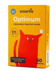 Вітаміни Optimum Smartis для підтримки імунітету котів 50 таблеток