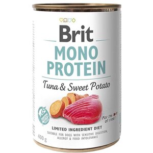 Вологий корм Бріт Brit Mono Protein для собак із тунцем і бататом 400 г