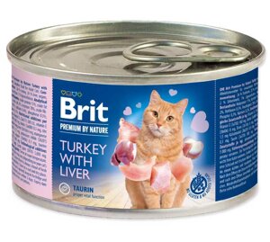 Вологий корм для котів Бріт Brit Premium by Nature Cat індичка з печінкою 200 г