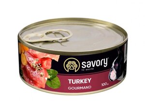 Вологий корм для дорослих собак Сейворі Savory з індичкою, 100 г