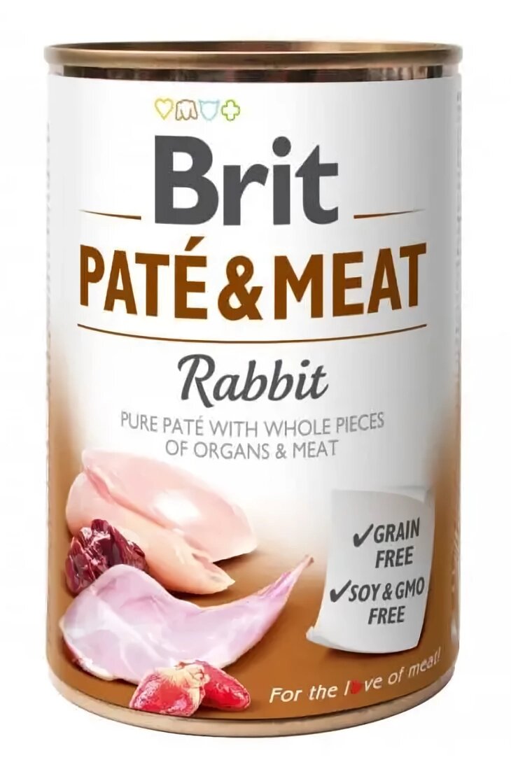 Вологий корм Бріт Brit Care Paté & Meat Dog Rabbit для собак із кроликом 400 г від компанії ZooVet - Інтернет зоомагазин самих низьких цін - фото 1