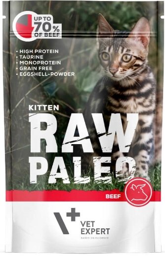 Вологий корм для кошенят Vet Expert Raw Paleo Kitten Beef з яловичиною, 100 г від компанії ZooVet - Інтернет зоомагазин самих низьких цін - фото 1