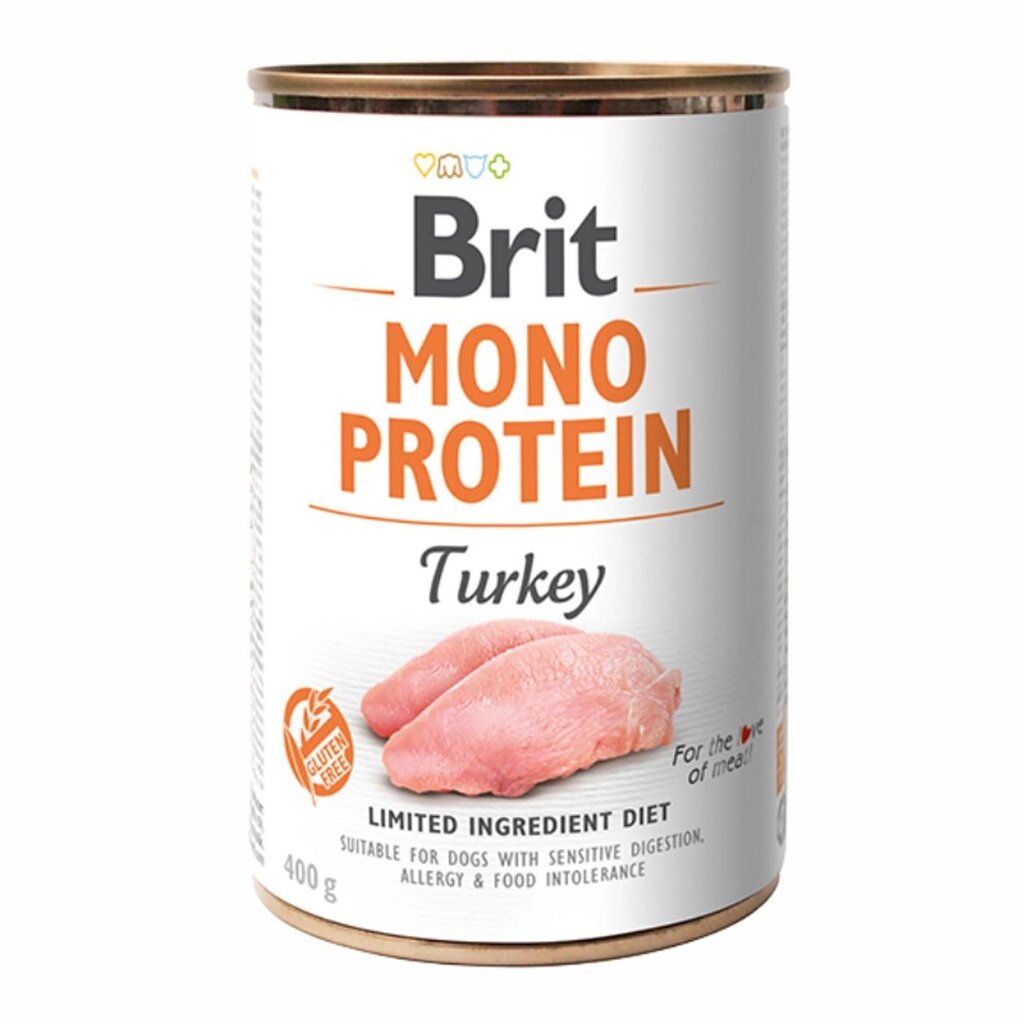 Вологий корм для собак Бріт Brit Mono Protein з індичкою 400 г від компанії ZooVet - Інтернет зоомагазин самих низьких цін - фото 1