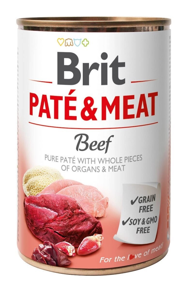 Вологий корм для собак Бріт Brit Pate & Meat зі смаком яловичини 400 г від компанії ZooVet - Інтернет зоомагазин самих низьких цін - фото 1
