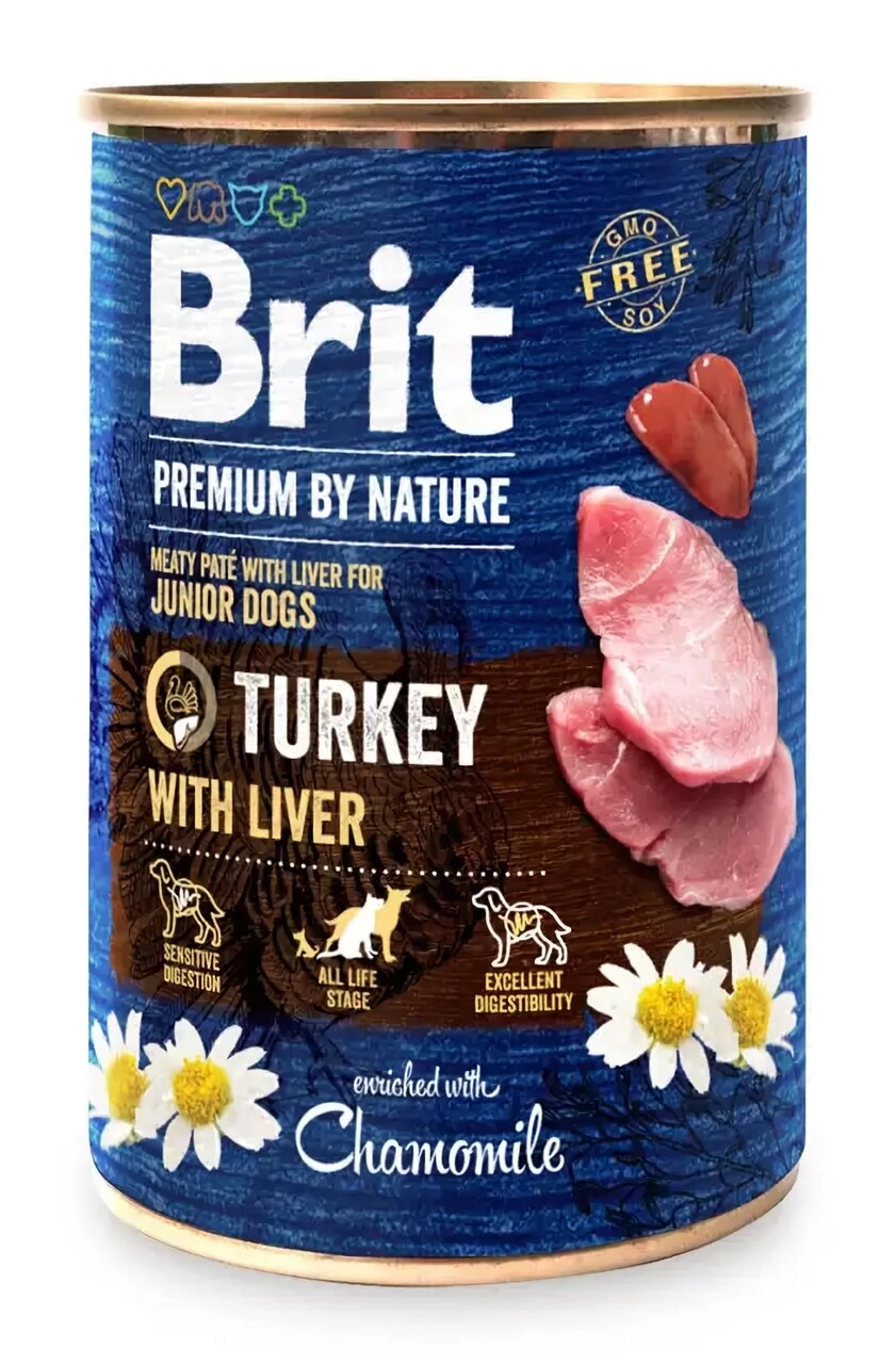 Вологий корм для собак Бріт Brit Premium by Nature індичатина з печінкою (консерва), 400 г від компанії ZooVet - Інтернет зоомагазин самих низьких цін - фото 1