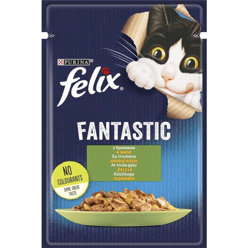 Вологий корм Фелікс Felix Fantastic консерви для кішок з кроликом в желе 85 г від компанії ZooVet - Інтернет зоомагазин самих низьких цін - фото 1