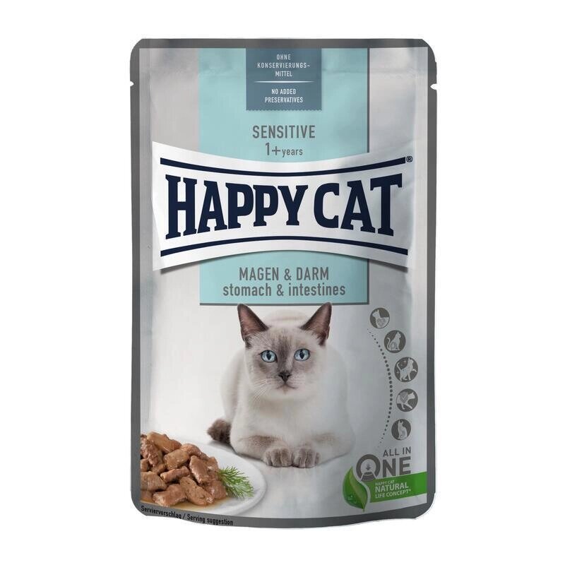 Вологий корм Happy Cat Sensitive корм з птахом для котів з чутливим травленням (шматочки в соусі), 85 г від компанії ZooVet - Інтернет зоомагазин самих низьких цін - фото 1