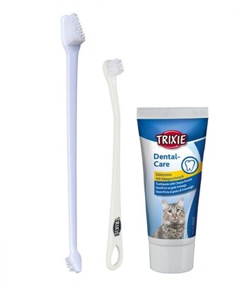 Зубна паста зі щіткою для котів Trixie 25620 (паста + 2 щітки) 50 г від компанії ZooVet - Інтернет зоомагазин самих низьких цін - фото 1