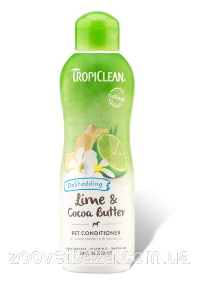 Зволожуючий кондиціонер TropiClean Lime & Cocoa Butter "Лайм і масло Какао", 355 мл від компанії ZooVet - Інтернет зоомагазин самих низьких цін - фото 1