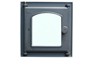 Чавунні дверцята зі склом аркової форми для печі Livnica Kula LK 361 (310x340)