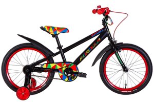 Дитячий 2-колісний велосипед ST 18" Formula SPORT рама- з крилом Pl 2022 для хлопчиків від 4 до 7 років, чорний