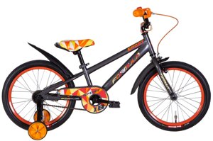 Дитячий 2-колісний велосипед ST 18" Formula SPORT рама- з крилом Pl 2022 для хлопчиків від 4 до 7 років, сірий