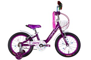 Дитячий двоколісний велосипед 16" Formula CHERRY 2022 фіолетовий з білим, для дівчаток від 3 до 6 років