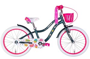 Дитячий двоколісний велосипед із білими колесами, кошиком для дівчаток 20" Formula CREAM 2022