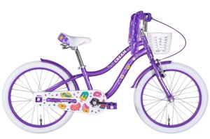 Дитячий двоколісний велосипед із білими колесами, кошиком для дівчаток 20" Formula CREAM 2022