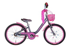 Дитячий велосипед для дівчаток від 6 до 9 років, двоколісний 20" Formula CHERRY2022 сталевий, рожевий із бузковим