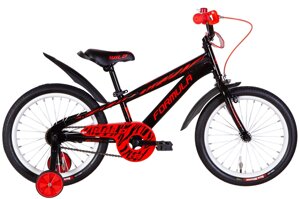 Дитячий велосипед двоколісний сталевий 18" Formula WILD 2022 для хлопчиків від 4 років, з бічними колесами