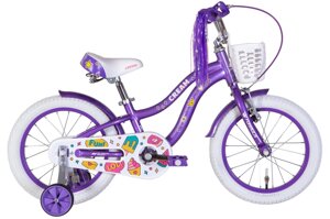 Двоколісний дитячий велосипед 16" рожевий із білими колесами для дівчаток від 3 до 6 років Formula CREAM 2022