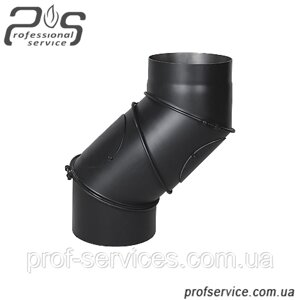 Димохідне коліно чорне сталеве (2 мм) UNI, 200 мм Darco, STAHL SYSTEM, PARKANEX, Prodmax