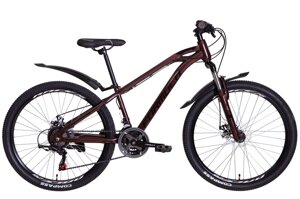 Гірський сталевий хардтейл велосипед 26" з алюмінієвою рамою 21 швидкість DAKAR AM DD 2022 коричневий