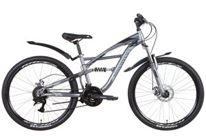 Гірський сталевий двопідвісний велосипед ST 26" TRON AM2 DD з крилом Pl 2022 сріблясто-чорний (м)