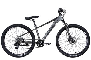 Гірський велосипед хардтейл 26" алюмінієвий ZEPHYR 3.0 AM DD 2022, темно-сріблястий з чорним (м)